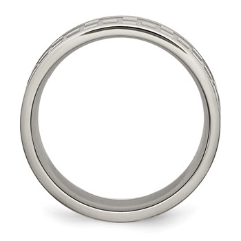 Titanium Satin and Polished Checkered 8mm Band — alternate view