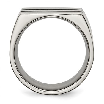 Titanium Brushed Black Enamel Stripes 10mm Band — alternate view