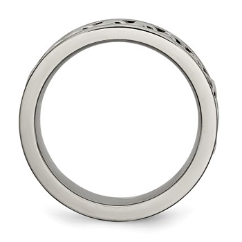 Chisel Titanium Brushed 7mm Chain Inlay Band — alternate view