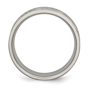 Titanium Satin Center 7mm Fancy Design Band — alternate view