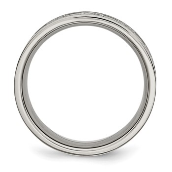 Chisel Titanium Brushed Center 8mm Scroll Design Band — alternate view