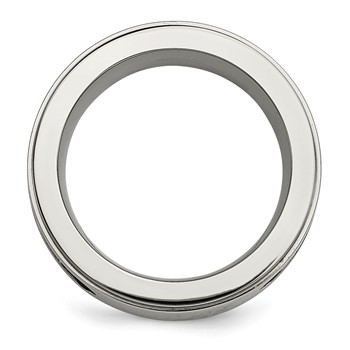 Chisel Titanium Polished Black IP-plated Cables 1/20 Carat Diamond 10mm Band — alternate view