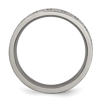 Chisel Titanium Brushed 6mm Trinity Symbol Flat Band — alternate view