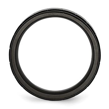 Chisel Titanium Brushed Center Black IP-plated 9mm Band — alternate view