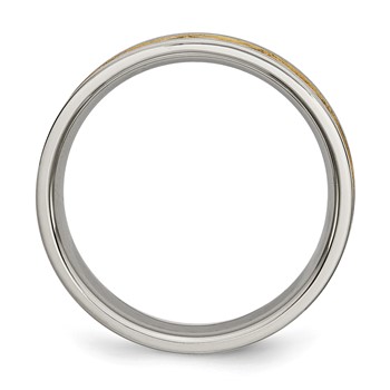 Titanium Brushed and Yellow IP-plated Ladies 6mm Band — alternate view