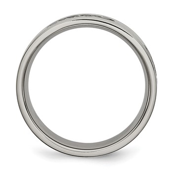 Chisel Titanium Brushed with Black Rubber Design 7mm Ridged Edge Band — alternate view