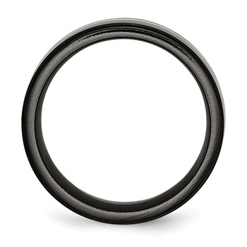 Titanium Black Ti with Sterling Silver Inlay Polished 10mm Band — alternate view