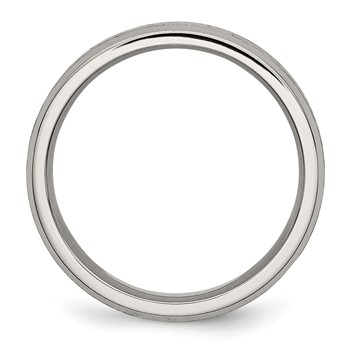 Chisel Titanium Brushed Center 6mm Beveled Edge Band — alternate view