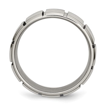 Titanium 8mm Grooved Polished Band — alternate view