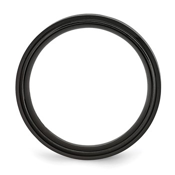 Titanium Brushed & Polished Black IP-plated Striped 8mm Band — alternate view