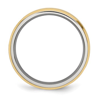 Chisel Titanium Brushed Yellow IP-plated 5mm Beveled Edge Band — alternate view