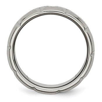 Titanium Beveled Edge Notched 8mm Brushed Band — alternate view