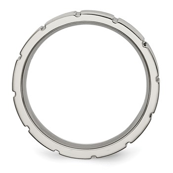 Titanium Satin and Polished 6mm Notched Band — alternate view