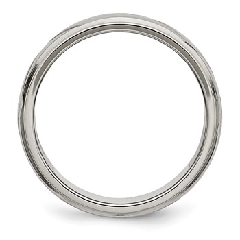 Titanium Polished X-Design 8mm Satin Center Ridged Edge Band — alternate view