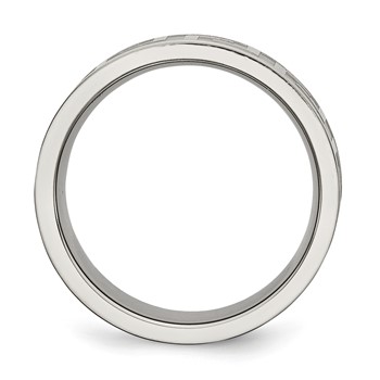 Titanium Greek Key 8mm Satin & Polished Band — alternate view