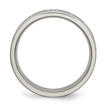 Titanium Roman Numerals 6mm Satin & Polished Flat Band — alternate view