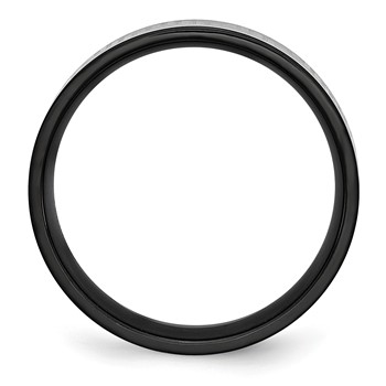 Titanium Brushed/Polished Black IP Laser Etched Greek Key 6mm Band — alternate view