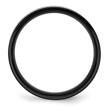 Titanium Black IP-plated Greek Key Laser Etched 8mm Brushed/Polished Band — alternate view