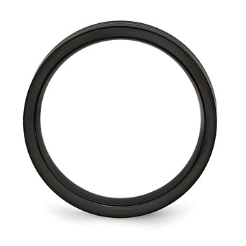 Chisel Titanium Brushed and Polished Black IP-plated 6mm Grooved Band — alternate view