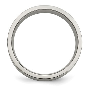 Titanium Brushed w/Sterling Silver Inlay 6mm Flat Band — alternate view