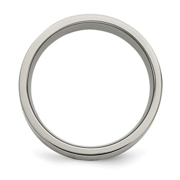 Titanium Brushed w/Sterling Silver Inlay 8mm Flat Band — alternate view