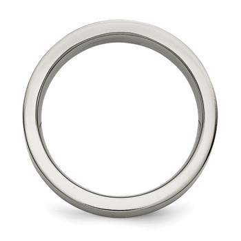 Titanium Brushed w/Sterling Silver Inlay 6mm Flat Band — alternate view