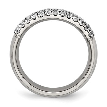 Chisel Titanium Polished Multi-row CZ 7mm Band — alternate view