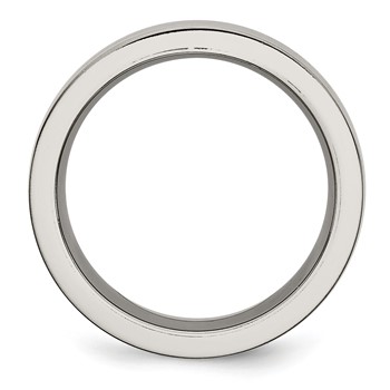 Titanium Base w/Polished Black Ceramic Center Flat 8mm Band — alternate view