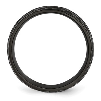 Chisel Titanium Brushed and Polished Hammered Black IP-plated 8mm Band — alternate view