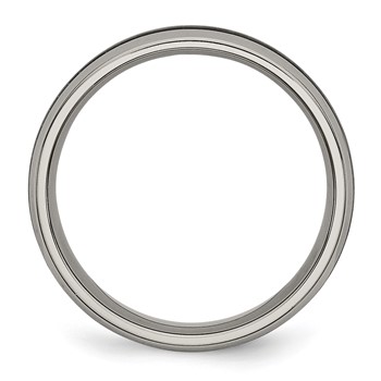 Chisel Titanium Polished with Black Carbon Fiber Inlay 6mm Band — alternate view