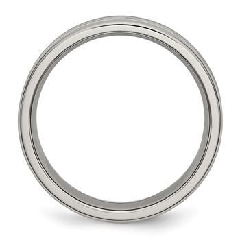 Titanium Polished w/Grey Carbon Fiber Inlay 6mm Band — alternate view