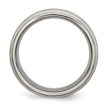 Chisel Titanium Brushed Center 8mm Ridged Edge Band — alternate view