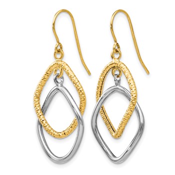 Leslie's 10K Two-tone Shepherd Hook Dangle Earrings — alternate view
