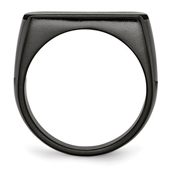 Titanium Black Ti Polished Blue Anodized Stripe Ring — alternate view