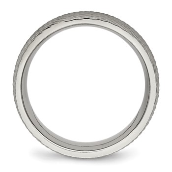 Chisel Titanium Polished and Textured 8mm Band — alternate view