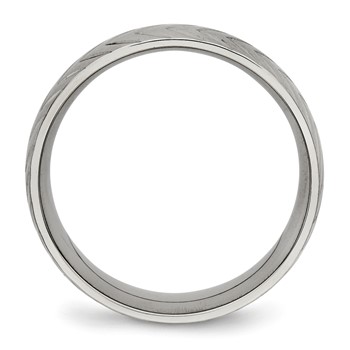 Chisel Titanium Polished Diamond Cut 8mm Band — alternate view
