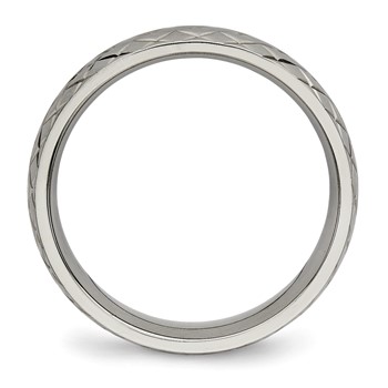 Chisel Titanium Polished and Textured 6mm Band — alternate view
