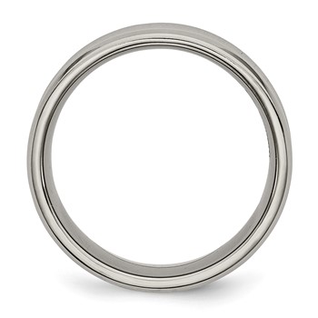 Chisel Titanium Polished Concave 8mm Beveled Edge Band — alternate view