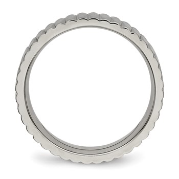 Titanium Polished and Textured 6mm Band — alternate view
