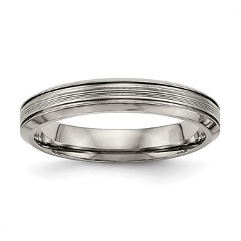 Chisel Titanium Polished 3.75mm Grooved Comfort Fit Band
