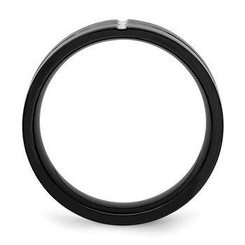 Chisel Titanium Polished Black IP-plated 8mm Grooved Comfort Fit Band — alternate view