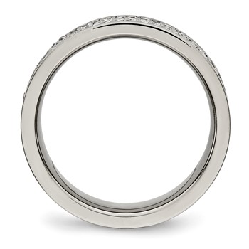 Titanium Polished with CZ 6mm Flat Band — alternate view
