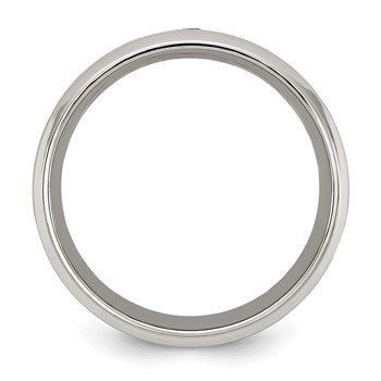 Chisel Titanium Polished with Black Carbon Fiber Inlay and CZ 8mm Band — alternate view