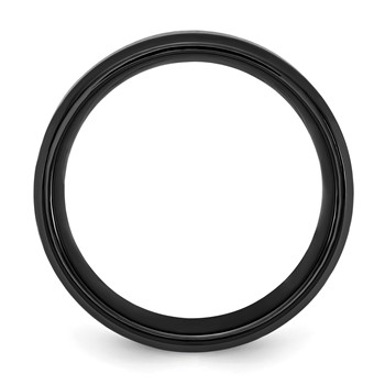 Chisel Black Titanium Polished with Black and Blue Carbon Fiber Inlay 8mm Band — alternate view