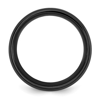 Chisel Black Titanium Brushed with Polished Blue IP-plated Center 8mm Band — alternate view