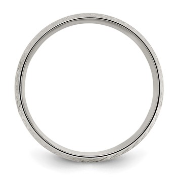 Chisel Titanium Polished Grooved Criss Cross Design 7mm Band — alternate view