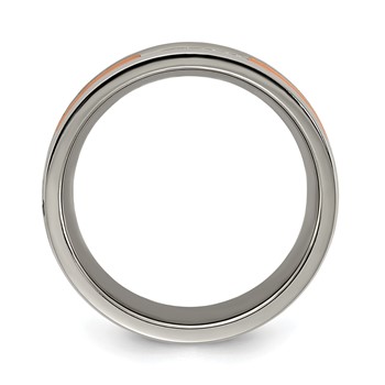 Chisel Titanium Polished Rose IP-plated with CZ 7.00mm Band — alternate view