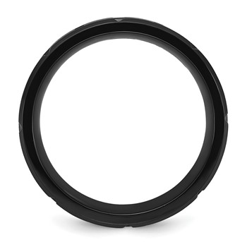 Chisel Titanium Brushed and Polished Black IP-plated Notched 8mm Band — alternate view