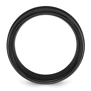 Chisel Titanium Brushed Black IP-plated with Black CZ 8mm Band — alternate view