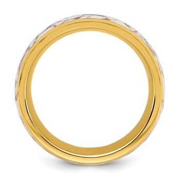 Chisel Titanium Polished Yellow IP-plated with Ceramic Fragments Inlay 8mm Band — alternate view